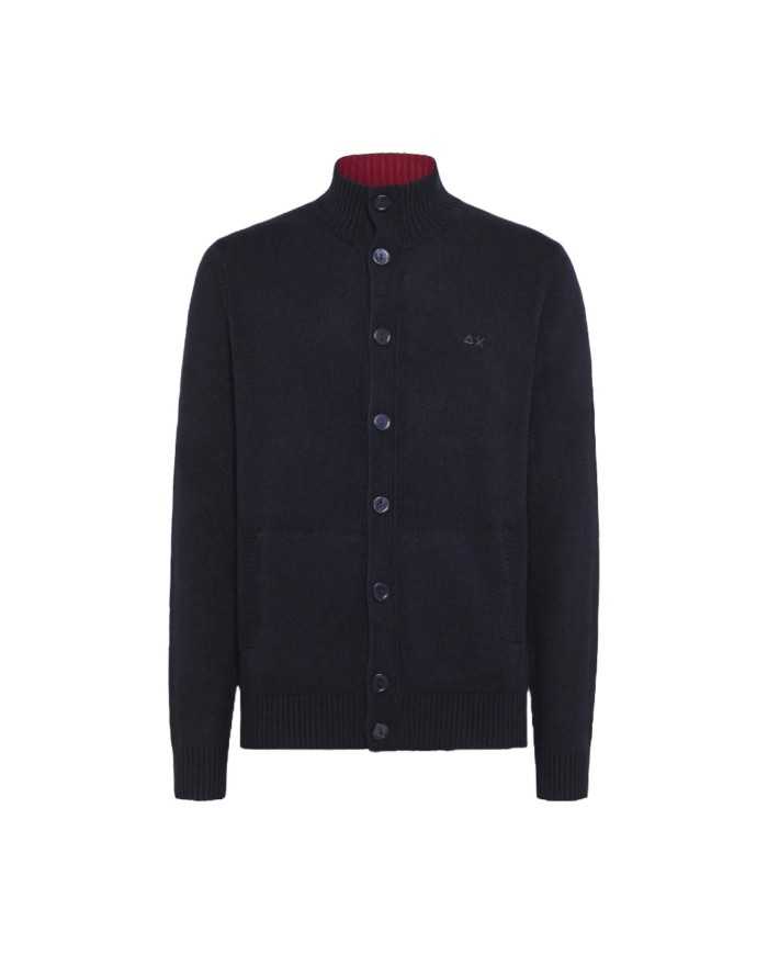 cardigan navy blue da uomo logato su petto | SUN68 cardigan navy blue da uomo logato su petto | SUN68