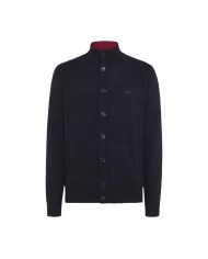 cardigan navy blue da uomo logato su petto | SUN68