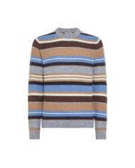 maglia grigio chiaro da uomo con strisce multicolor all-over | SUN68