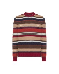 maglia rosso da uomo con strisce multicolor all-over | SUN68