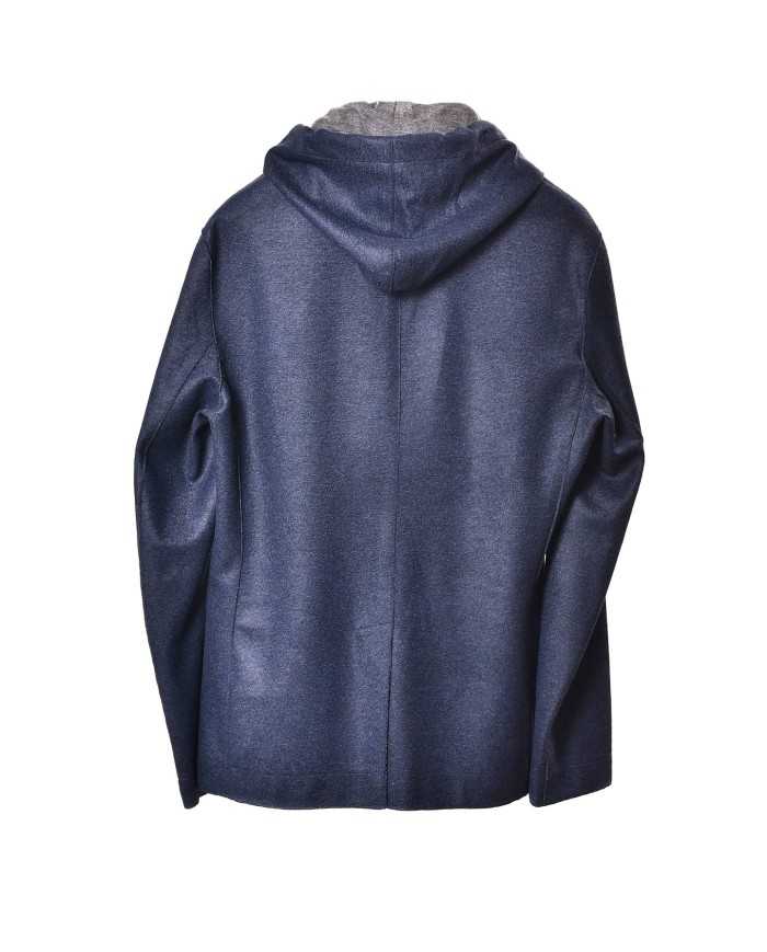 giacca blu da uomo con cappuccio rimovibile e tasche | BOB giacca blu da uomo con cappuccio rimovibile e tasche | BOB