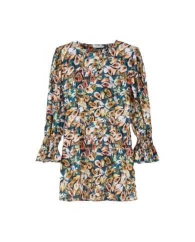 abito da donna con fantasia gauguin ottanio | MAR DE MARGARITAS