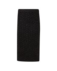 gonna nero/dark gold da donna con logo a catena jacquard | LIU JO gonna nero/dark gold da donna con logo a catena jacquard | LIU JO