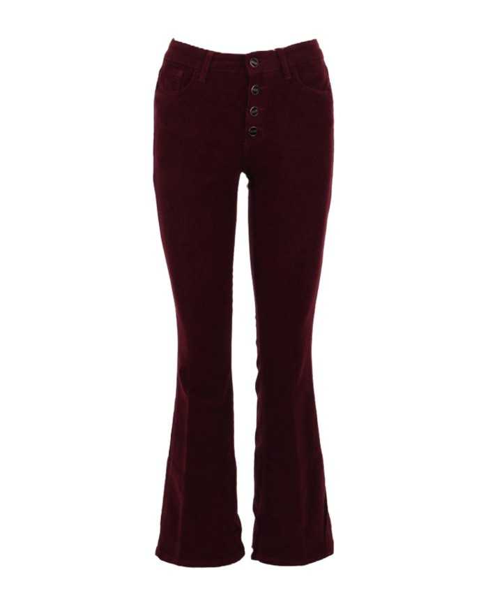 pantalone aubergine da donna con gamba slim e fondo a zampa | LIU JO pantalone aubergine da donna con gamba slim e fondo a zampa | LIU JO