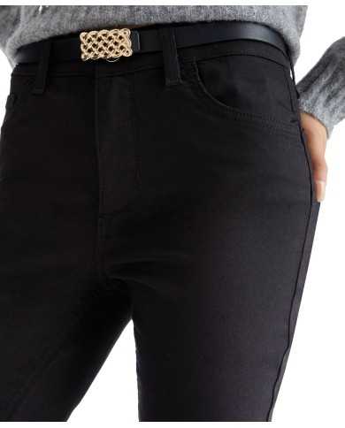 pantaloni skinny a vita alta neri da donna con salpa logata | LIU JO