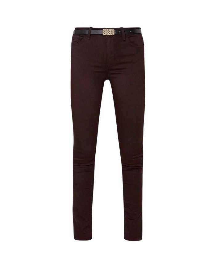 pantaloni skinny a vita alta dark coffe da donna con logo | LIU JO pantaloni skinny a vita alta dark coffe da donna con logo | LIU JO