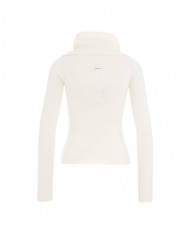 maglia slim bianco panna da donna con collo a ciambella | LIU JO