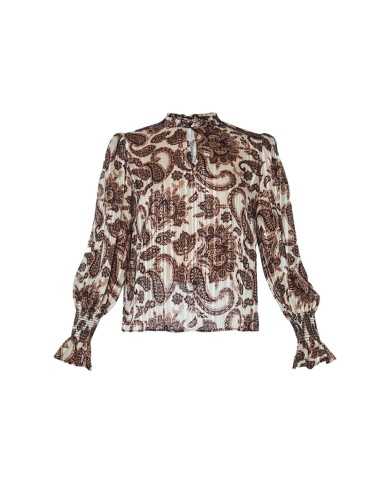 blusa da donna con fantasia paisley natur blum all-over | LIU JO