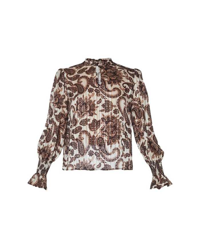 blusa da donna con fantasia paisley natur blum all-over | LIU JO blusa da donna con fantasia paisley natur blum all-over | LIU JO