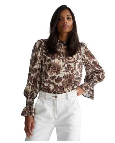 blusa da donna con fantasia paisley natur blum all-over | LIU JO