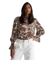 blusa da donna con fantasia paisley natur blum all-over | LIU JO