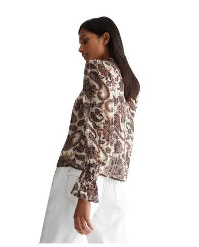 blusa da donna con fantasia paisley natur blum all-over | LIU JO