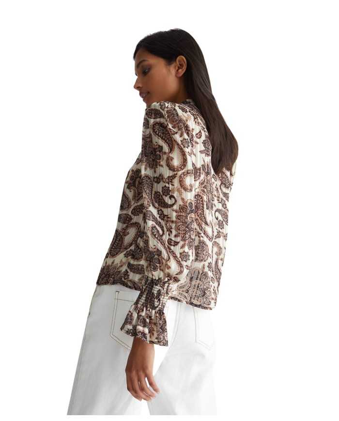 blusa da donna con fantasia paisley natur blum all-over | LIU JO