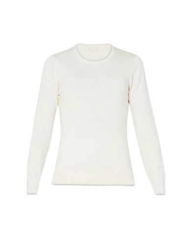 maglia naturale da donna con logo piccolo a strass | LIU JO