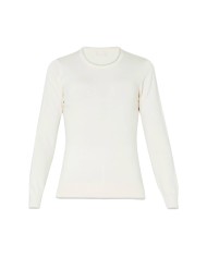 maglia naturale da donna con logo piccolo a strass | LIU JO