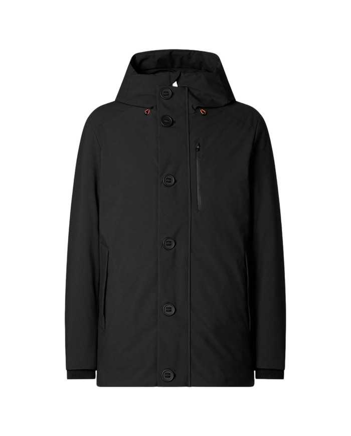parka black da uomo con polsini a coste | SAVE THE DUCK parka black da uomo con polsini a coste | SAVE THE DUCK