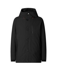 parka black da uomo con polsini a coste | SAVE THE DUCK