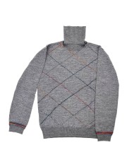 dolcevita anatrice da uomo con dettagli a righe ricamate | BOB dolcevita anatrice da uomo con dettagli a righe ricamate | BOB