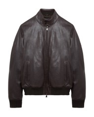 giubbino dark brown da uomo con logo patch su manica | ROY ROGER'S