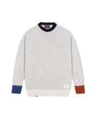 maglia grigia da uomo con logo patch in basso a destra | BOB maglia grigia da uomo con logo patch in basso a destra | BOB