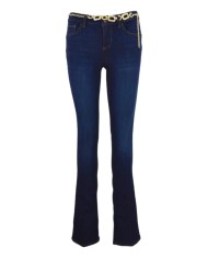 jeans slim bootcut denim/blu black da donna con catena dorata | LIU JO