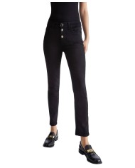 jeans cropped bottom denim nero da donna con gamba skinny | LIU JO