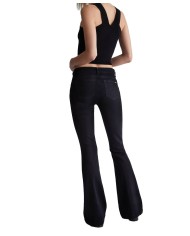 jeans denim black da donna con gamba flare e piega | LIU JO
