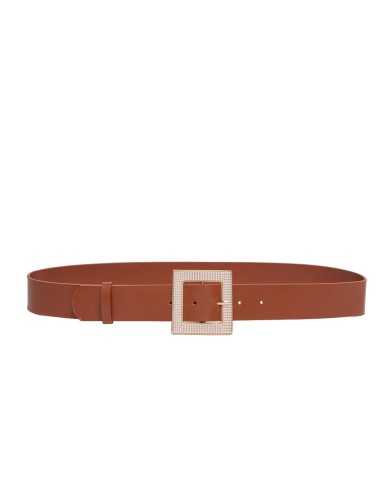 cintura cuoio/gold/pearl da donna con perle ad ardiglione | LIU JO