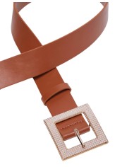 cintura cuoio/gold/pearl da donna con perle ad ardiglione | LIU JO