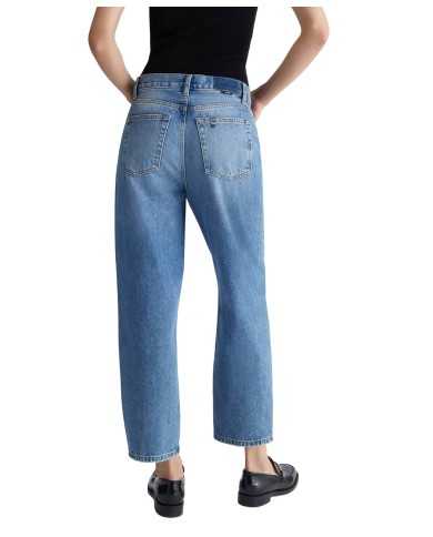 jeans cropped denim blue da donna con loghi e strass | LIU JO