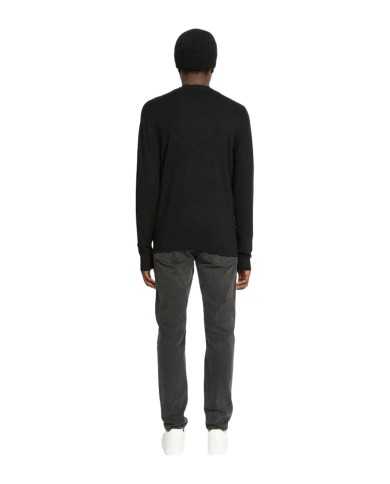 maglia nera da uomo con bordo e polsine a costine | RICHMOND maglia nera da uomo con bordo e polsine a costine | RICHMOND
