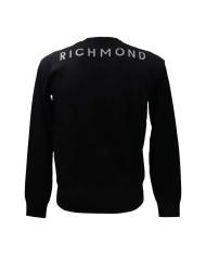 maglia nera da uomo logata in contrasto avanti e dietro | RICHMOND