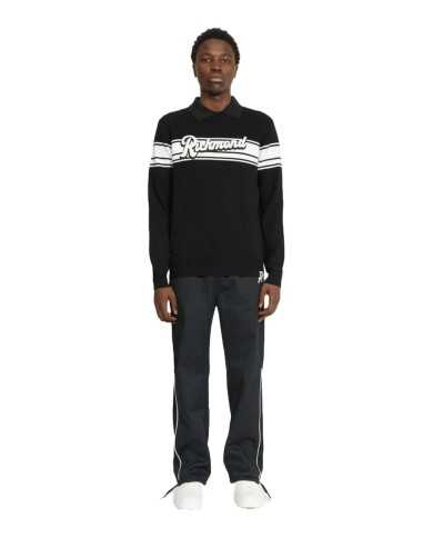 maglia nera da uomo con logo davanti ed etichetta in basso | RICHMOND maglia nera da uomo con logo davanti ed etichetta in basso | RICHMOND