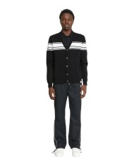 cardigan nero da uomo con etichetta in basso e logo dietro | RICHMOND