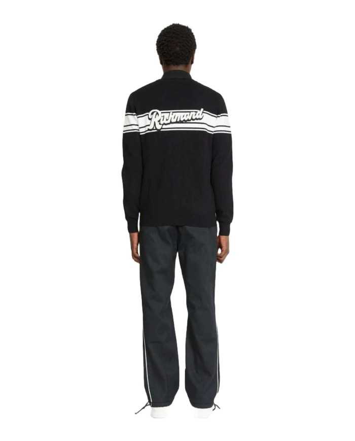 cardigan nero da uomo con etichetta in basso e logo dietro | RICHMOND cardigan nero da uomo con etichetta in basso e logo dietro | RICHMOND