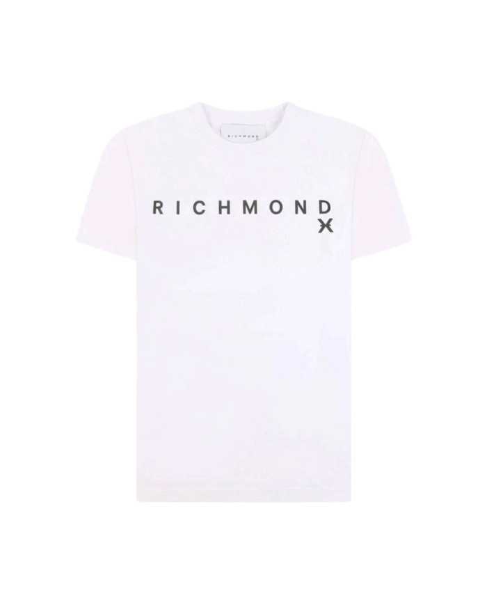 t-shirt bianca da uomo con logo a contrasto avanti | RICHMOND t-shirt bianca da uomo con logo a contrasto avanti | RICHMOND