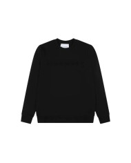 felpa nera da uomo con grafica su petto e logo su retro | RICHMOND