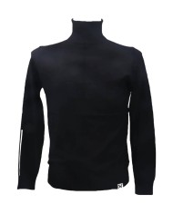 dolcevita nera da uomo con etichetta e striscia | RICHMOND