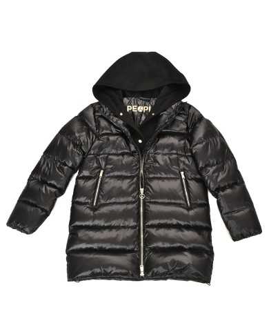 piumino nera da donna con logo patch su manica | PEOPLE OF SHIBUYA piumino nera da donna con logo patch su manica | PEOPLE OF SHIBUYA