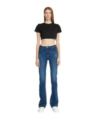 jeans a gamba flare denim blue da donna con etichetta | RICHMOND