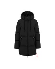 piumino nero da donna con pendaglio portalogo | AFTER LABEL