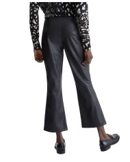 pantaloni cropped neri da donna con motivo intrecciato | LIU JO