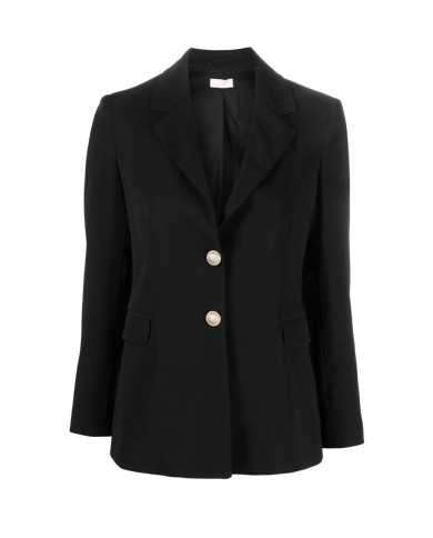 giacca blazer nero da donna con scollo a rever e logo dietro | LIU JO giacca blazer nero da donna con scollo a rever e logo dietro | LIU JO