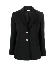 giacca blazer nero da donna con scollo a rever e logo dietro | LIU JO
