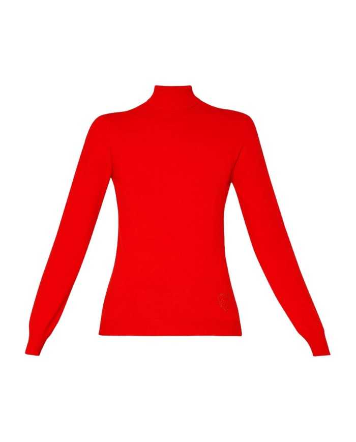 dolcevita mandarino da donna con dettaglio a strass logato | LIU JO dolcevita mandarino da donna con dettaglio a strass logato | LIU JO