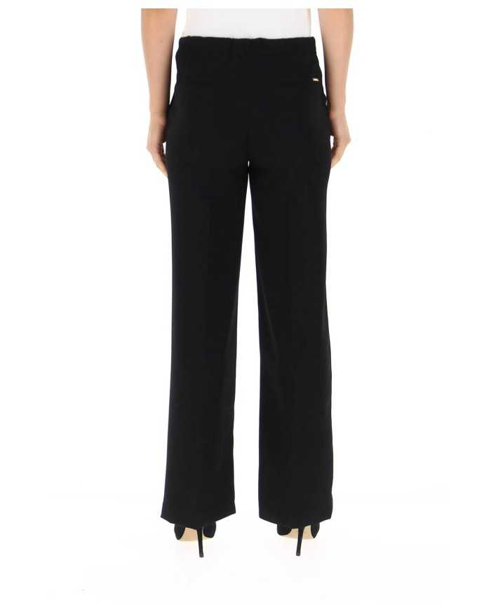 pantalone cropped nero da donna con gamba dritta e piega | LIU JO pantalone cropped nero da donna con gamba dritta e piega | LIU JO