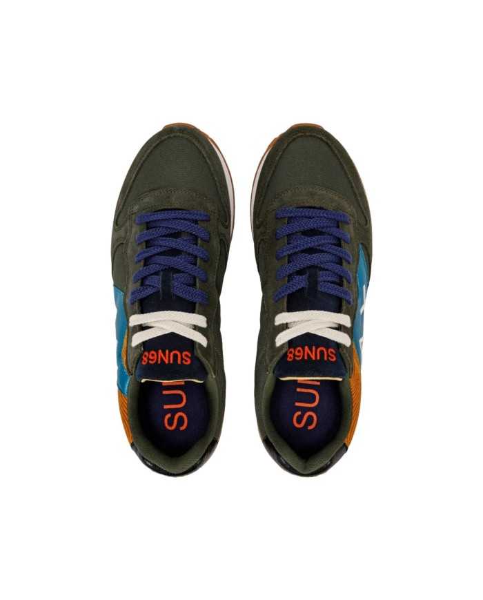 sneakers giallo senape da uomo logate su lato | SUN68