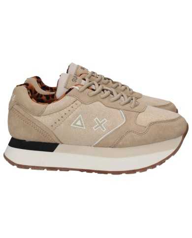 sneakers beige da donna con fantasia animalier interna e logo | SUN68 sneakers beige da donna con fantasia animalier interna e logo | SUN68