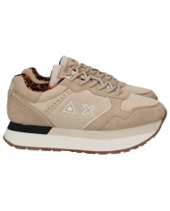 sneakers beige da donna con fantasia animalier interna e logo | SUN68