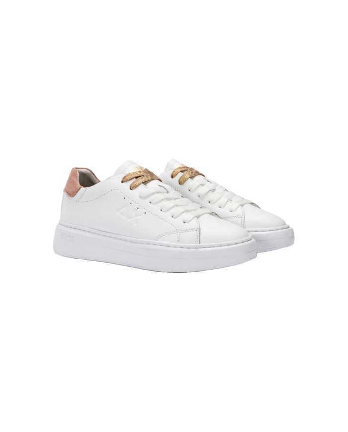 sneakers bianco/rosa da donna con logo su lati e retro | SUN68 sneakers bianco/rosa da donna con logo su lati e retro | SUN68